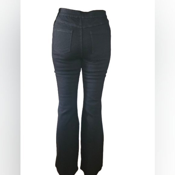 NWOT Fashion Nova Black Flare Jeans with Rhinestones 13 - Picture 3 of 5